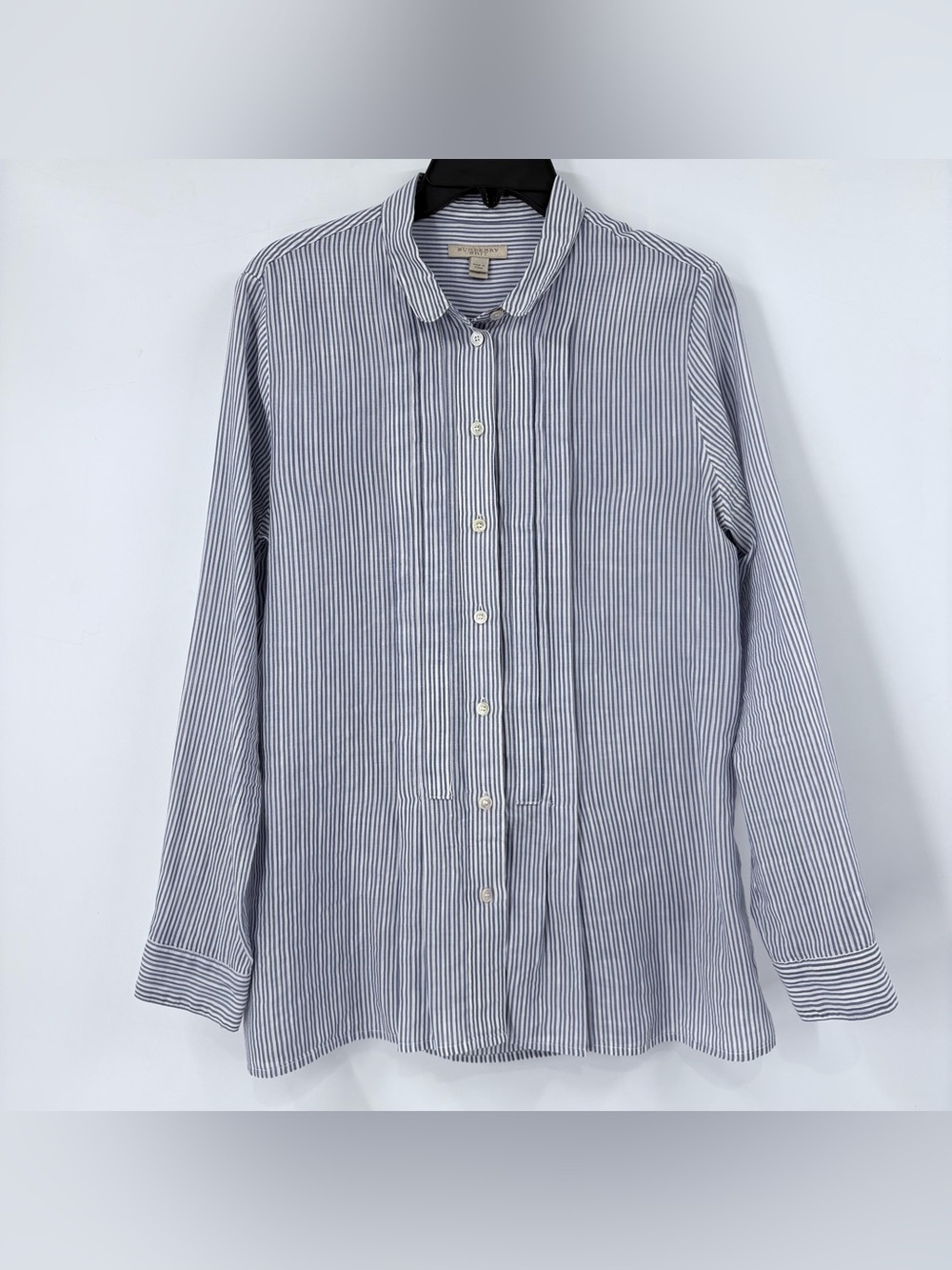 Burberry Brit Women’s Blue White Striped Button Down Shirt